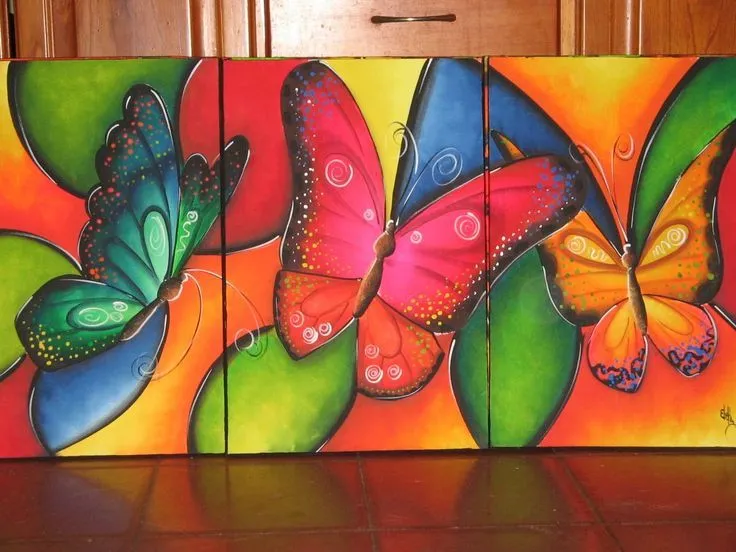 Mariposas coloridas, bellas. | Pinturas que me encantan | Pinterest