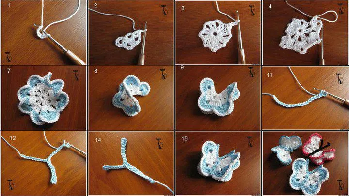 Como hacer Mariposas de Crochet - Patrones Crochet