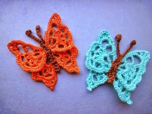 Mariposas de crochet 2 patrones | tejidos | Pinterest | Patrones ...