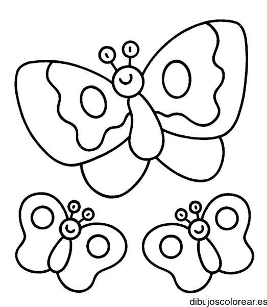 Dibujo de tres maripositas | Dibujos para Colorear