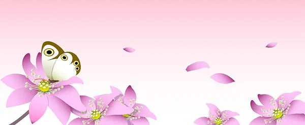 Mariposas y flores rosas Free Download