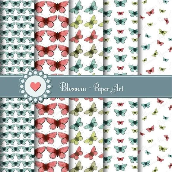 Mariposas Papeles decorativos para imprimir por blossompaperart Mariposas Papeles decorativos para imprimir por blossompaperart