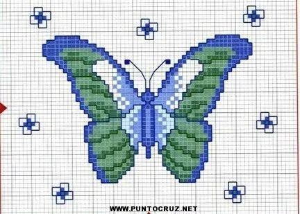 Dibujos de mariposa en punto de cruz - Imagui
