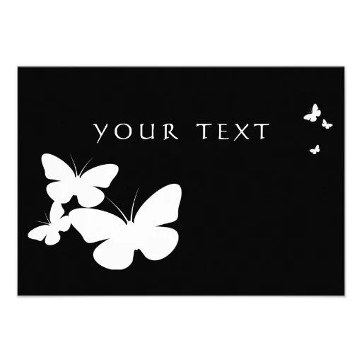 mariposas retras: blanco y negro anuncio de Zazzle.