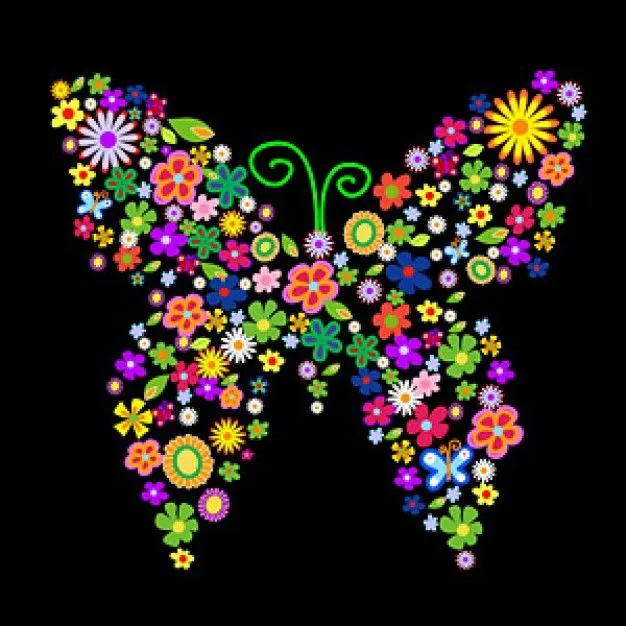 Mariposas vectoriales de flores de colores | liliventura2310