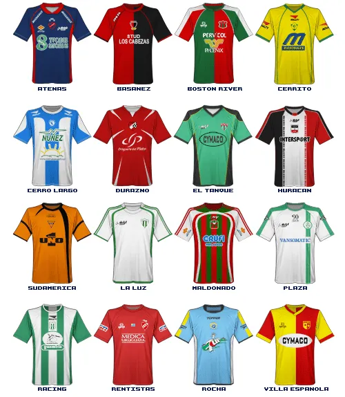 martin.com.uy » Camisetas de la B del fútbol uruguayo (2008)