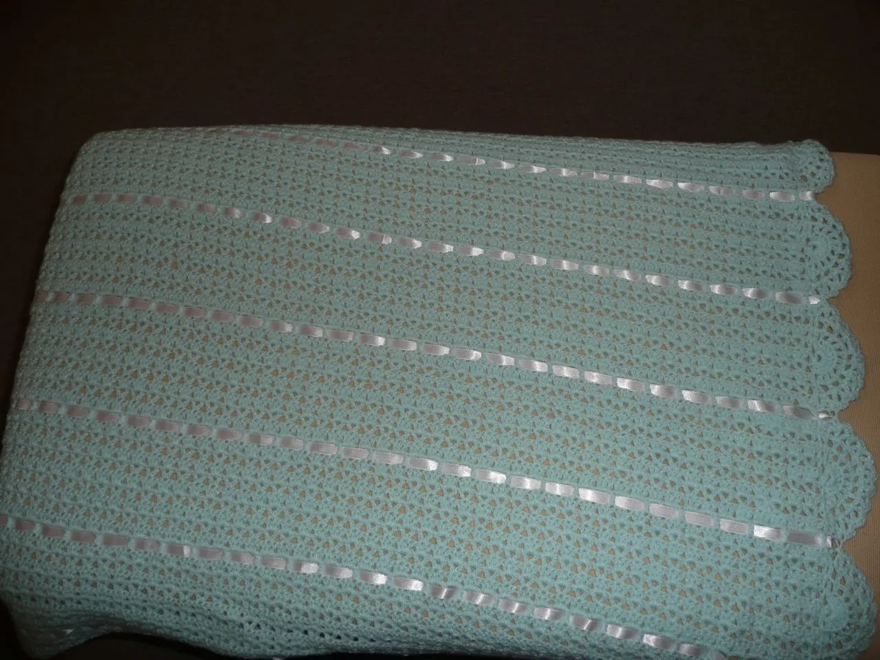 Marumin Crochet: Manta para bebe verde agua