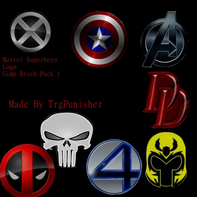 Marvel SuperHero Logo GIMP Brush Pack1 by Trgpunisher on DeviantArt