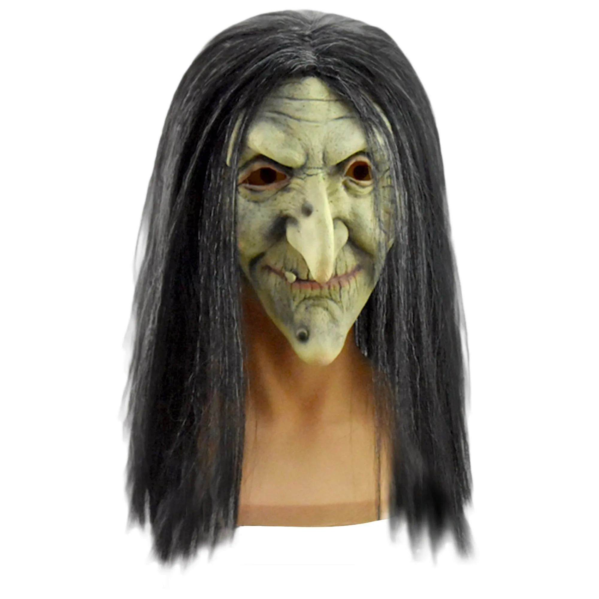 Máscara de bruja vieja de Halloween, accesorios de Cosplay de Halloween  aterrador, peluca espeluznan yeacher | Walmart en línea