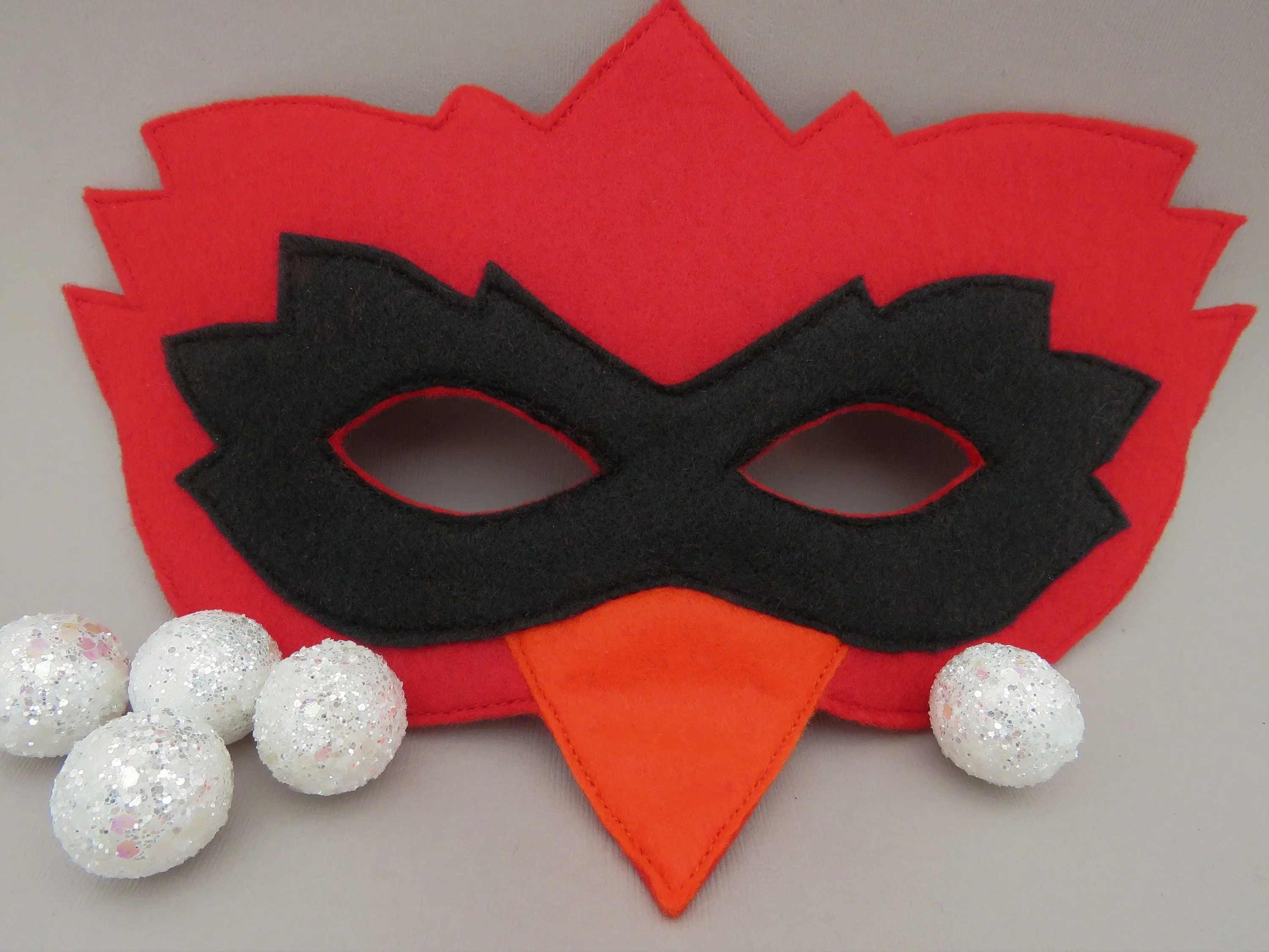 Máscara cardenal de fieltro Máscara de pájaro Traje - Etsy México