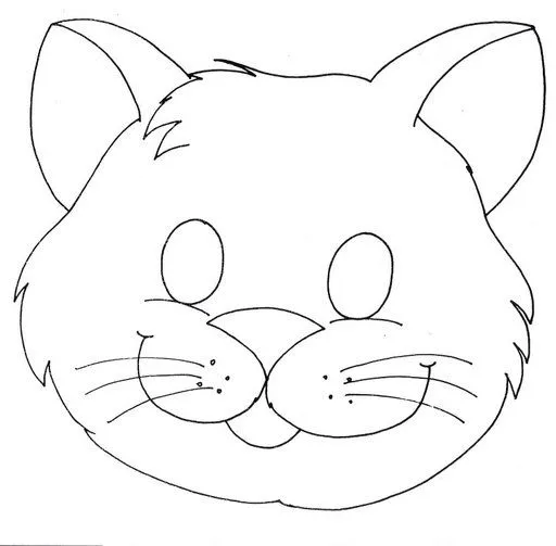Pinto Dibujos: Máscara de gatito para colorear