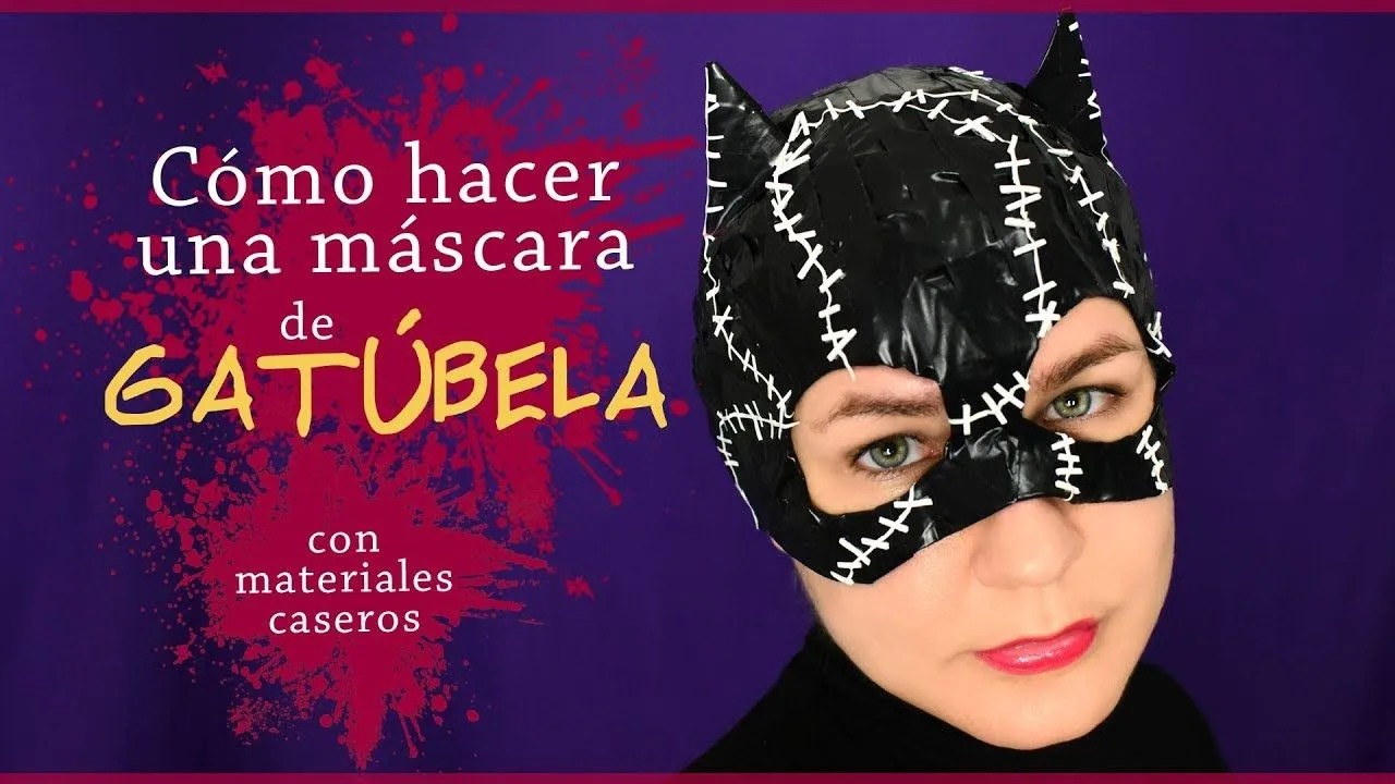 Cómo hacer una máscara de Gatúbela (Catwoman mask) con materiales caseros -  YouTube