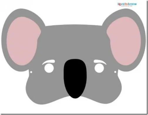 Máscara de koala en foam con moldes | Máscaras de Carnaval