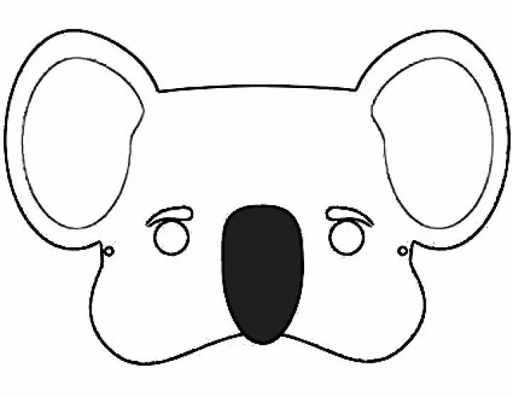 Máscara de Koala para imprimir en color | Máscaras de Carnaval
