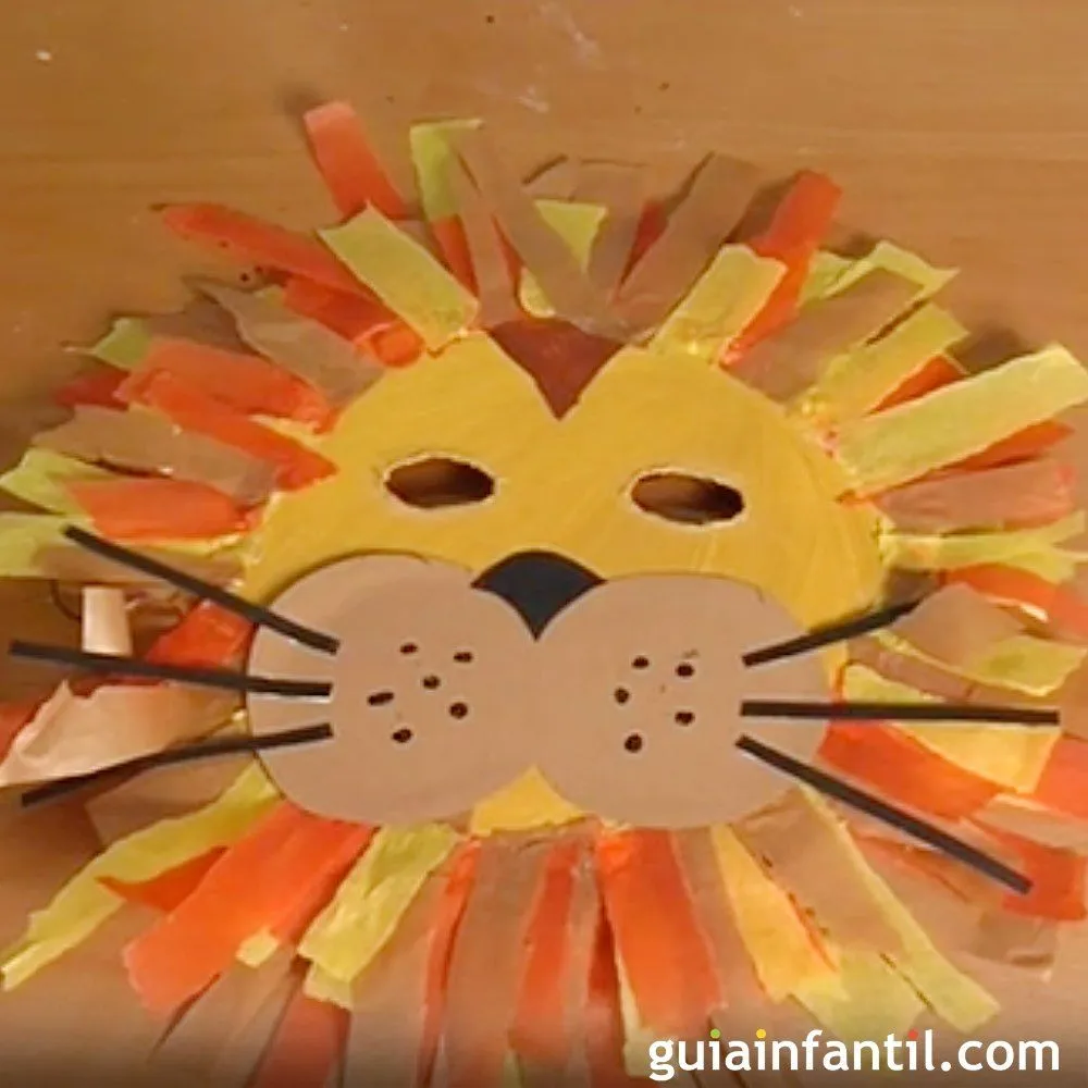 Máscara de león, disfraces caseros para niños en carnaval