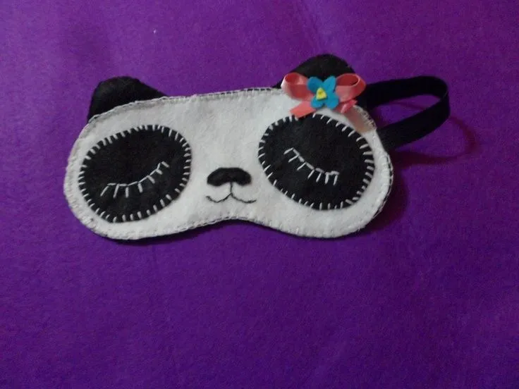 Mascara de oso panda para dormir fieltro By Paulina | mascaras ...