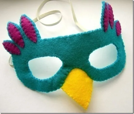 Cómo hacer una máscara pájaro en fieltro ~ Máscaras de Carnaval ...