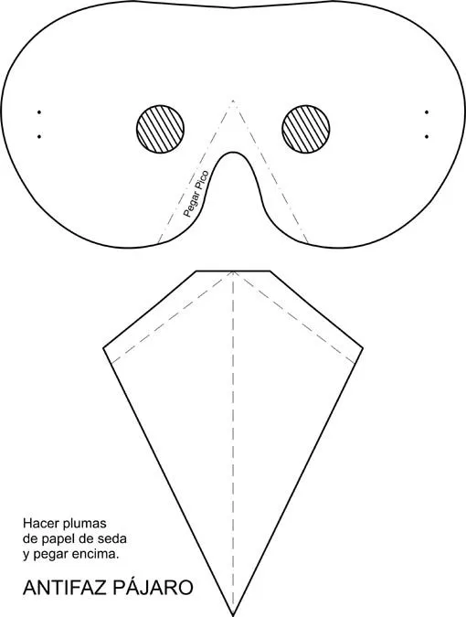 Moldes para hacer máscara de pájaro - Imagui