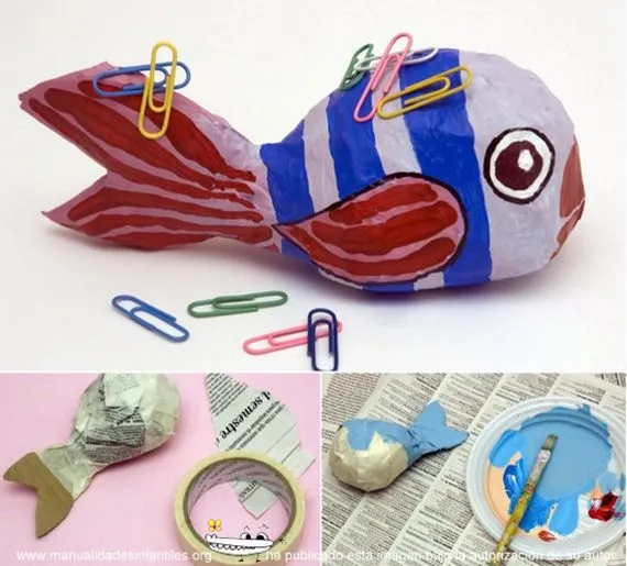 Como hacer un pez con material reciclable - Imagui