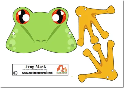 Máscara de rana con patas para imprimir y usar | Máscaras de Carnaval