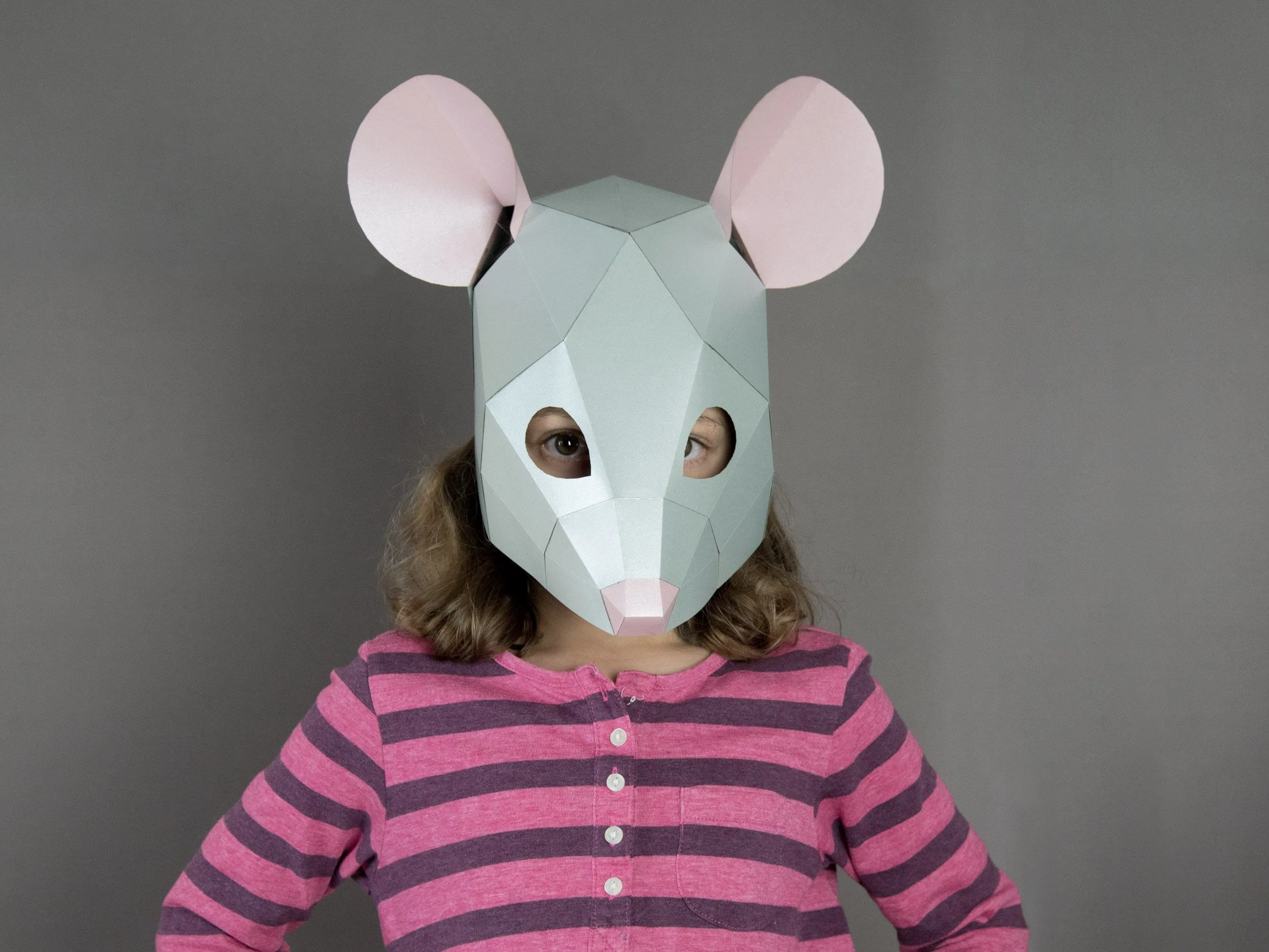 Máscara de ratón para disfraz de niño. Máscara de baja poli - Etsy México