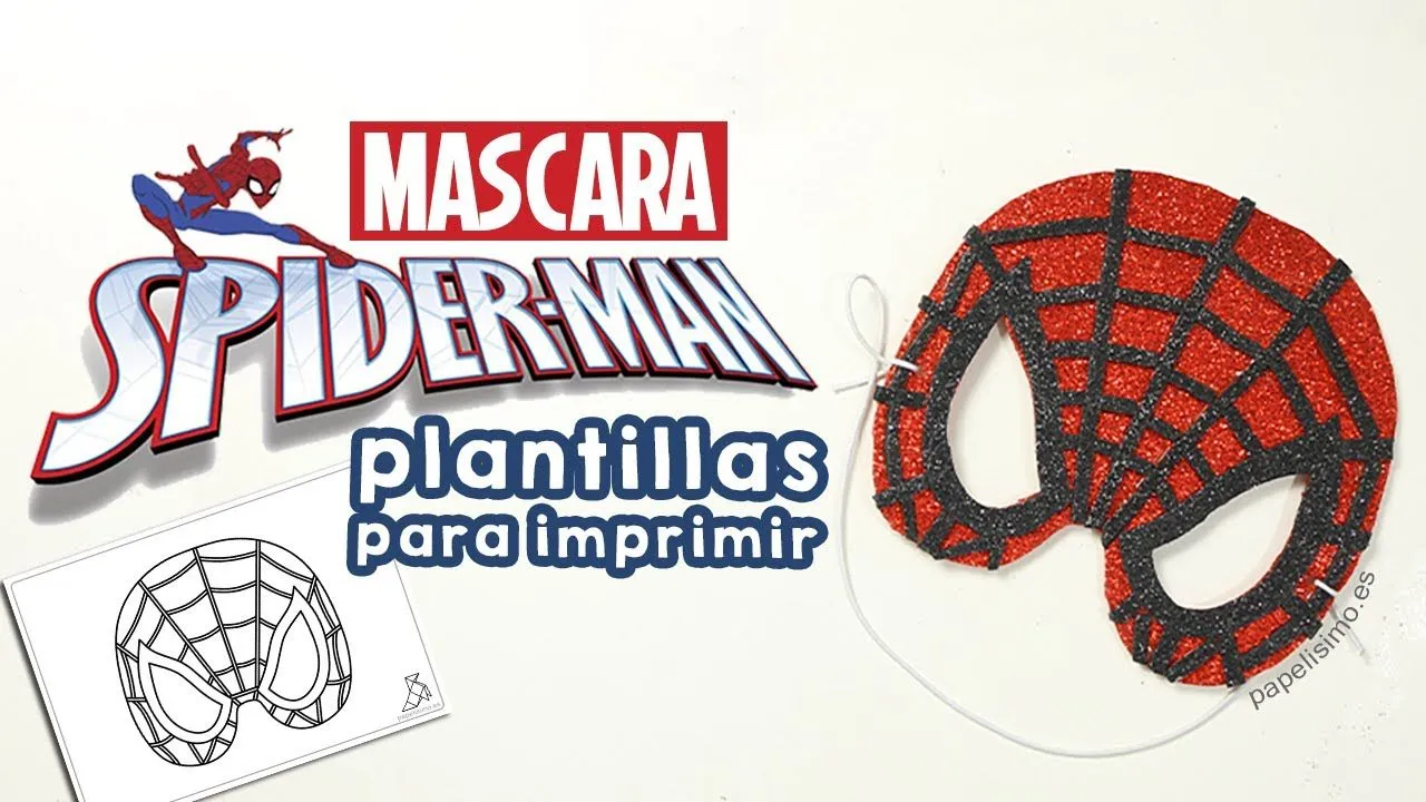 Cómo hacer Máscara Spider-Man para niños (con plantillas para imprimir) -  YouTube
