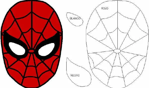 Caretas para colorear spiderman - Imagui