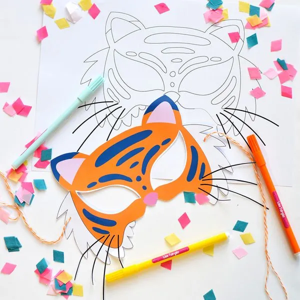 Máscara de tigre para carnaval - El Blog de Soyde