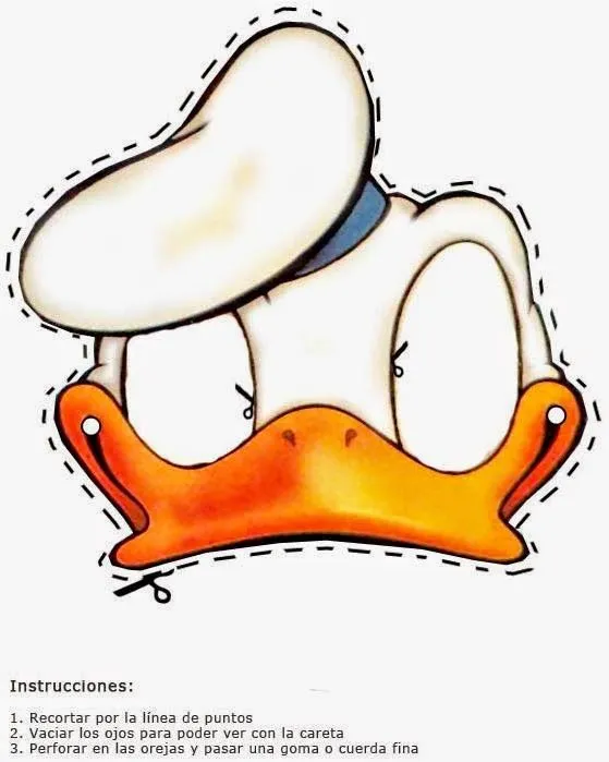 Máscara Vintage del Pato Donald para Imprimir Gratis. | Ideas y ...