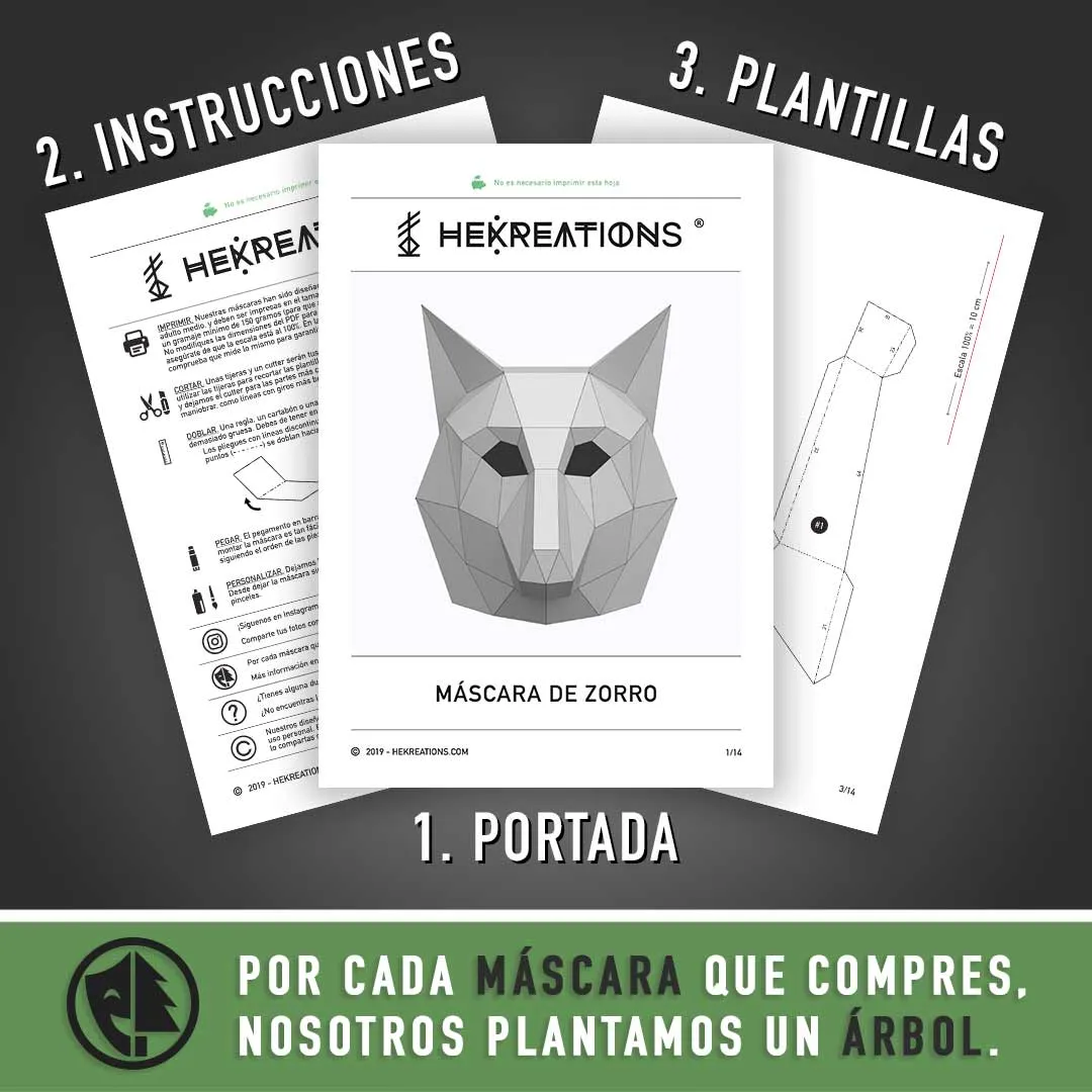 Máscara de Zorro para Imprimir con Papel | Plantillas PDF