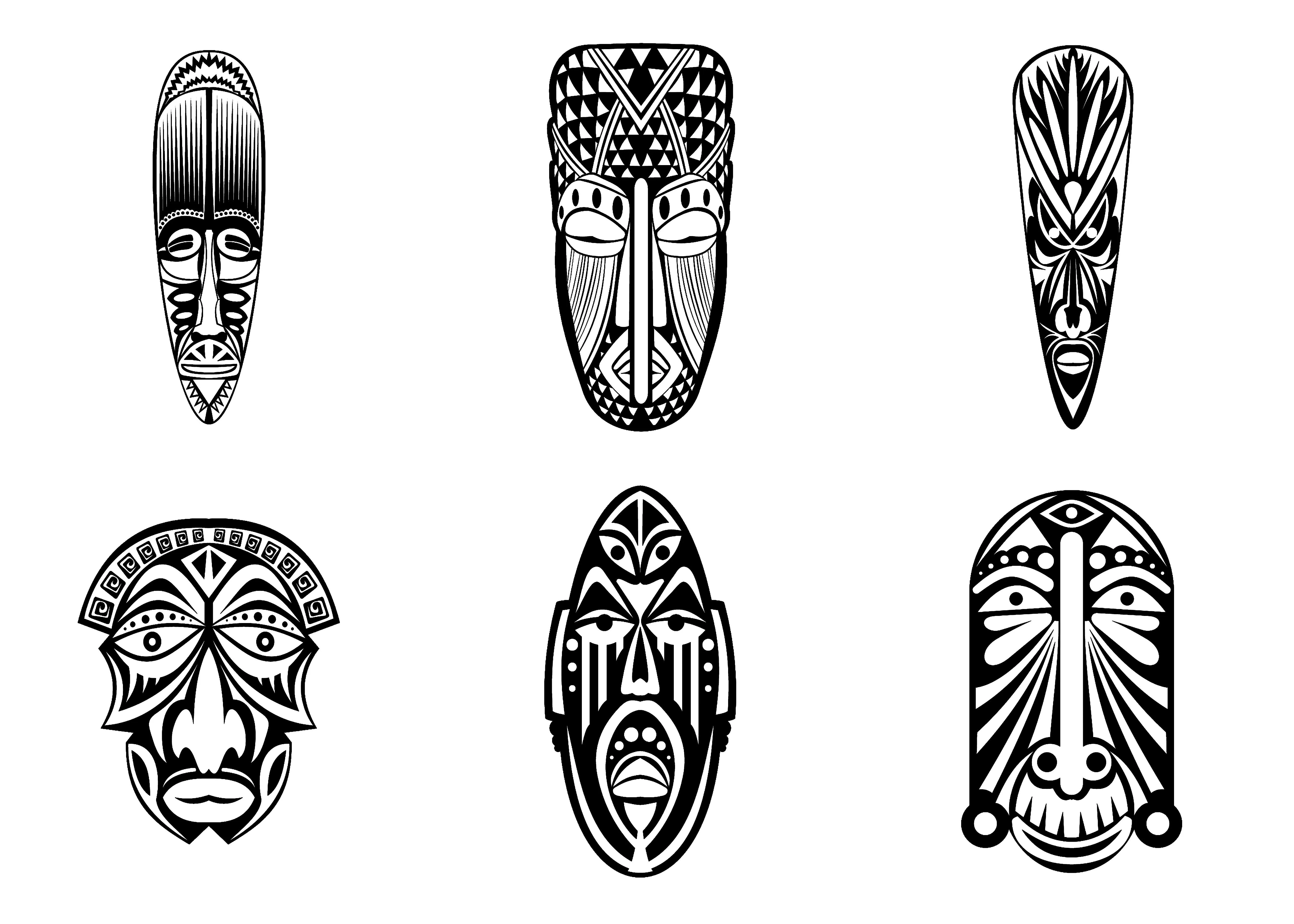 Máscaras africanas para imprimir - Máscaras - Just Color Niños : Dibujos para  colorear para niños