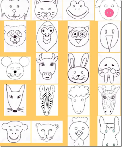 Máscaras de animales para colorear y usar | Aires de Fiesta