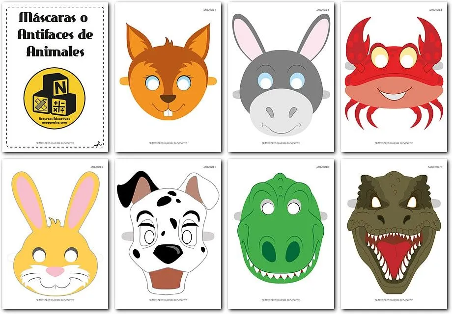 Máscaras de Animales hechas de Papel