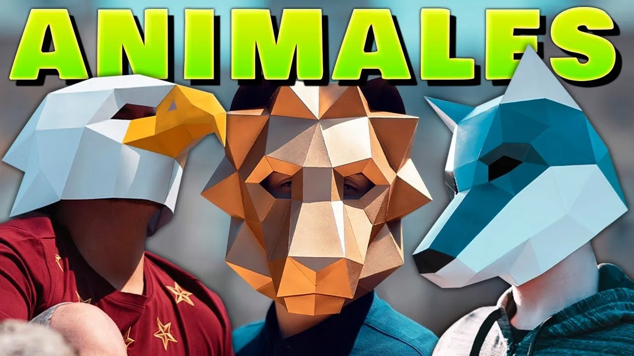 Cómo hacer Máscaras de Animales con Papel o Cartulina en 3D | 12 Plantillas para  Imprimir - YouTube