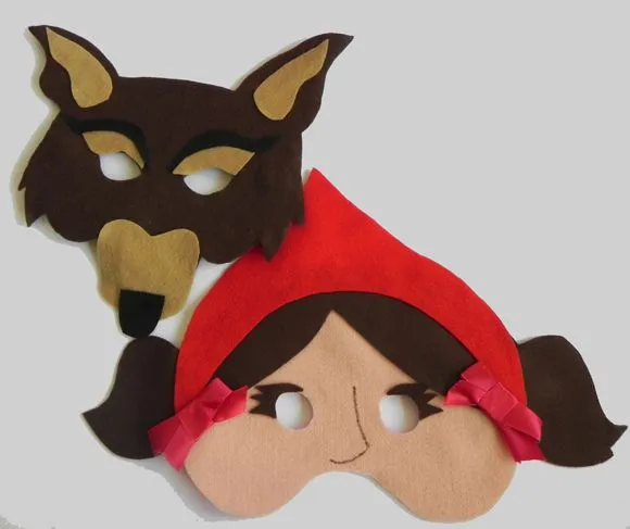 Máscaras Chapéuzinho e Lobo Mau | Mimos Divinos | Elo7 Máscaras Chapéuzinho e Lobo Mau | Mimos Divinos | Elo7