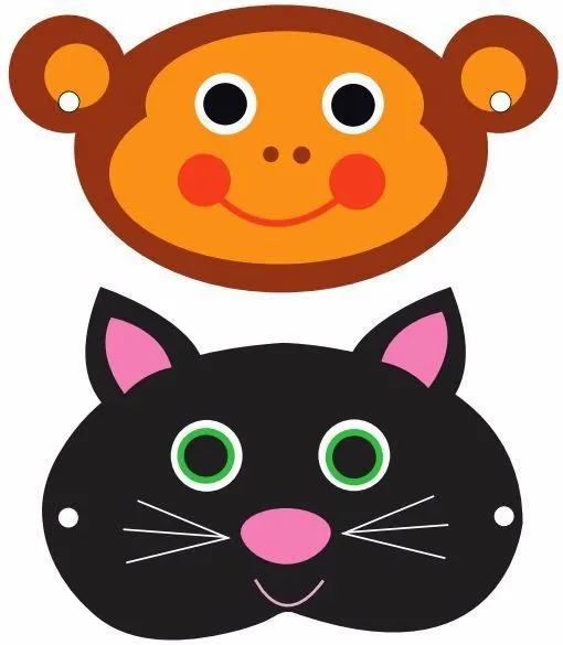 Máscaras de Gato y Mono para Imprimir Gratis. | Ideas y material ...
