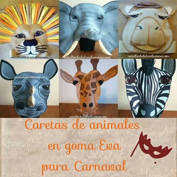 Máscaras de goma eva para Carnaval | Manualidades