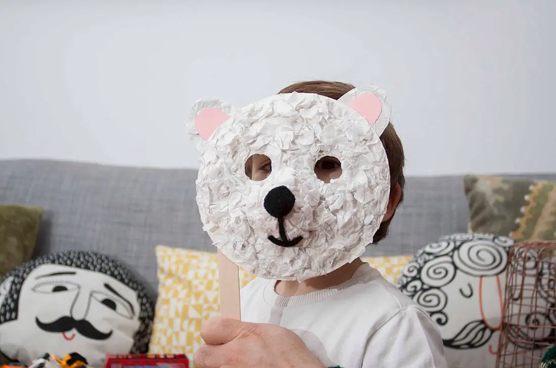 Máscaras de oso polar -Manualidades Infantiles