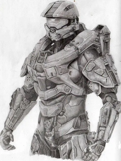 Master Chief Sketch 2 by Seraphim by SinisterCreationsNM on DeviantArt