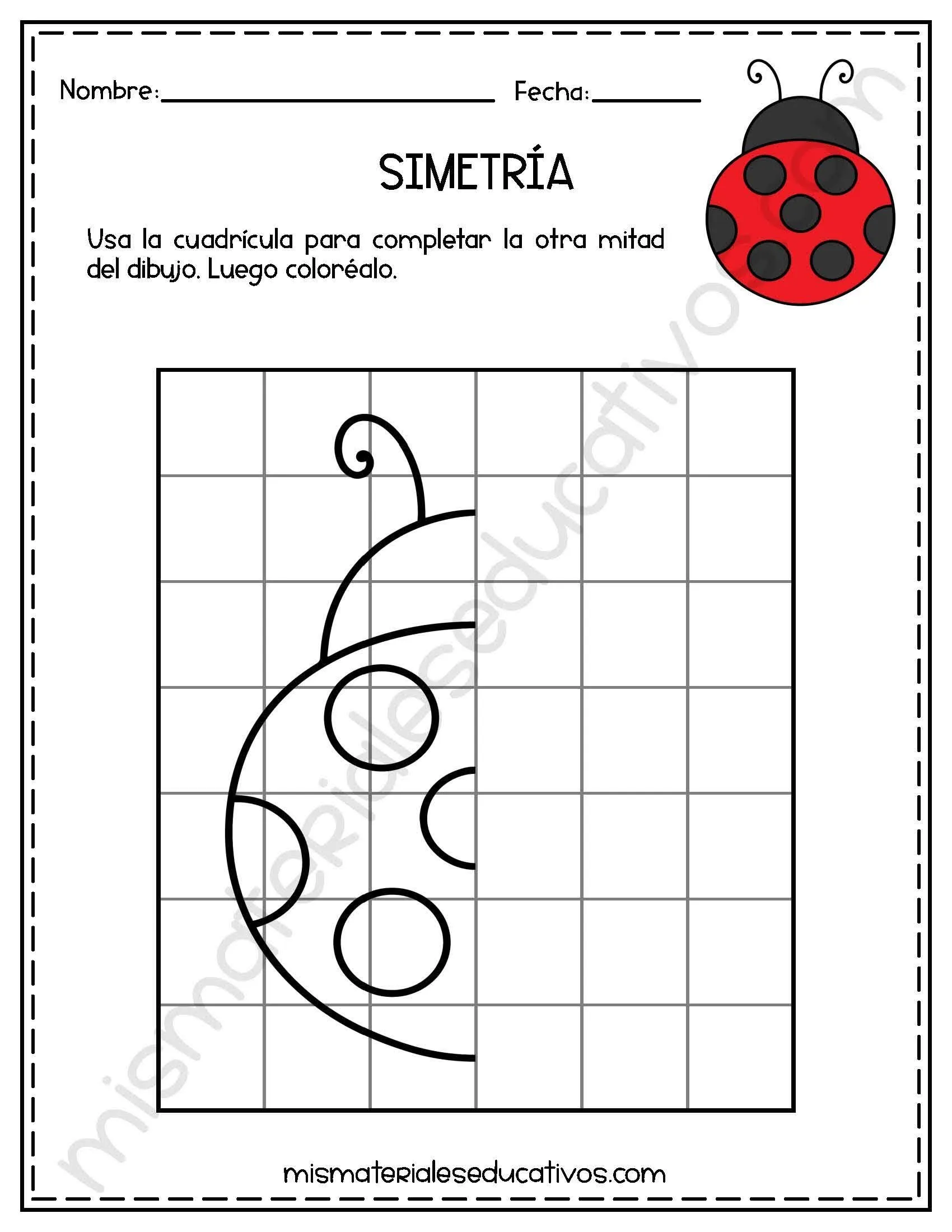 Mis Materiales Educativos: Ejercicios de simetría para niños usando  cuadrícula.