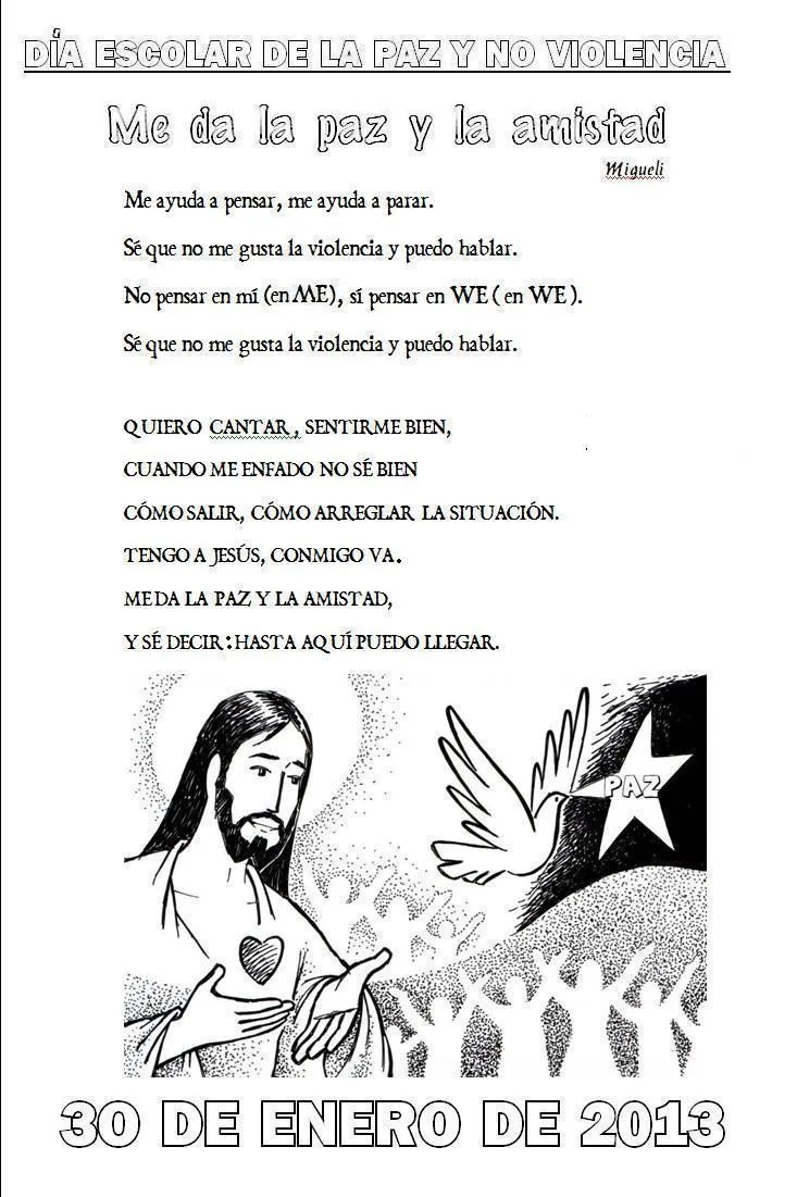 MATERIALES DE RELIGIÓN CATÓLICA: Migueli. "Me das la paz y la ...