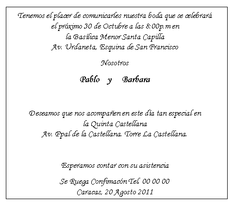 Como redactar una invitación de boda cristiana - Imagui