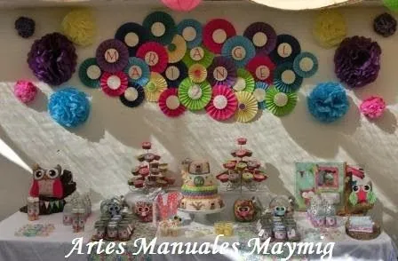 MayMig Artes Manuales: Fiesta con decoración de Búho.