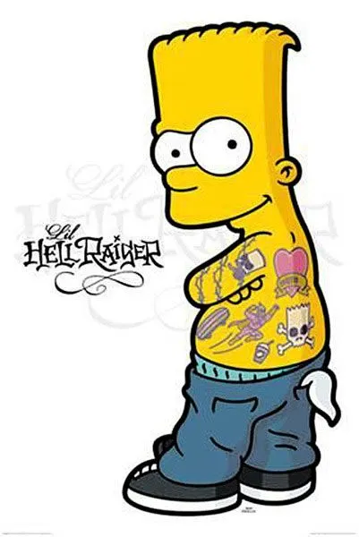 Póster Los Simpson. Bart, tatuado | E.T. Gafapasta (@etgafapasta)
