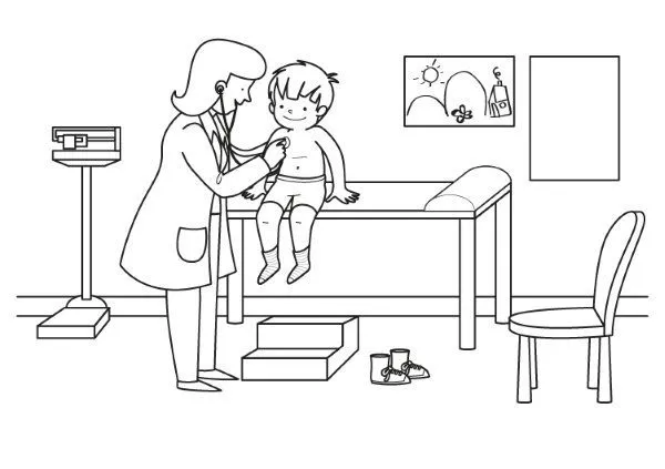 del médico: dibujo para colorear e imprimir del médico: dibujo para colorear e imprimir