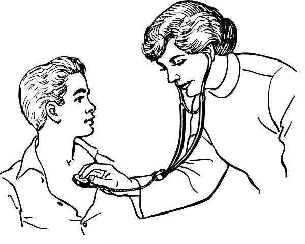 Médico examinando a un paciente de imágenes prediseñadas Vector de ...