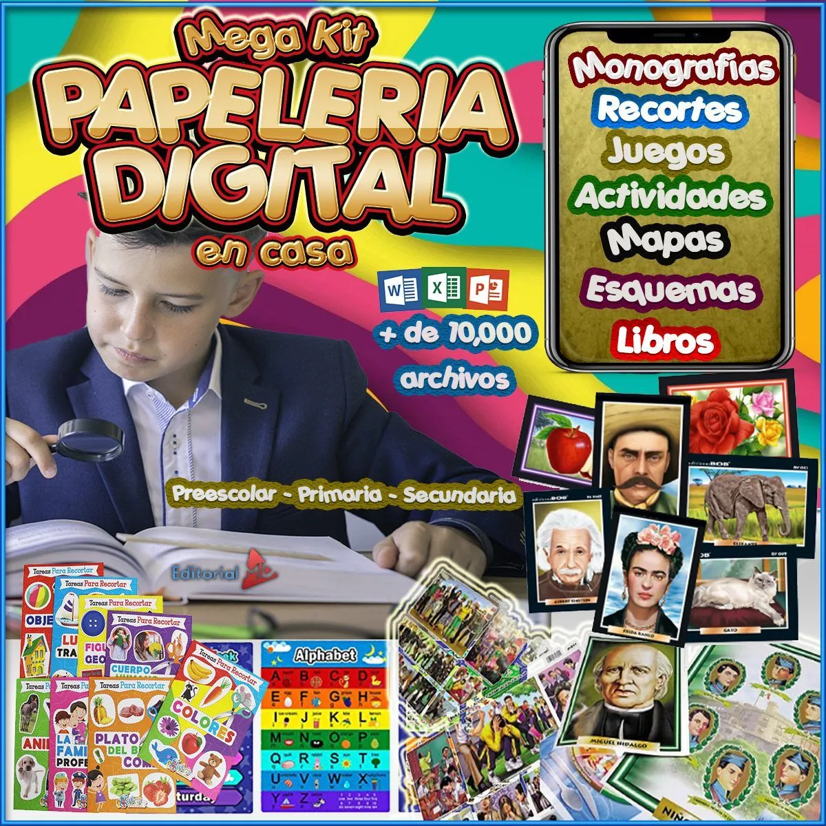 Mega Kit Papelería En Casa - (Imprimible) Miles de Contenidos Didácticos Mega Kit Papelería En Casa - (Imprimible) Miles de Contenidos Didácticos