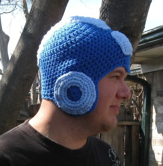 Megaman Crochet Hat by ImSewCrafty on Etsy