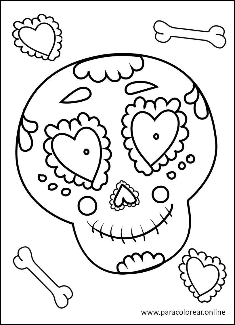 ▷ Los Mejores Dibujos de Día de Muertos para Colorear Imprimir y Pintar