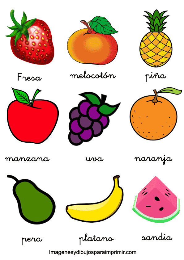 memorama de frutas y verduras para imprimir